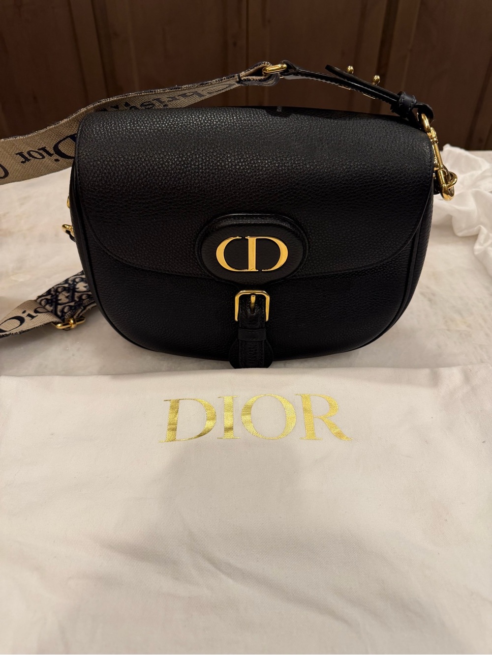 Dior Black Large Bobby Bag with Gold CD Hardware